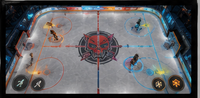 Top-down rink gameplay concept